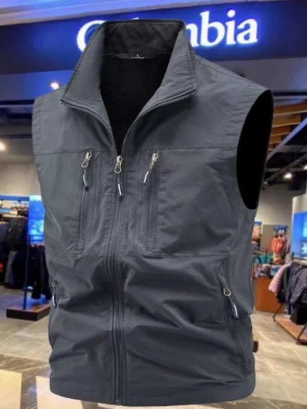 

Легкий повседневный мужской уличный жилет, летняя футболка для фотофона, спецодежда, джет, многофункциональная подставка