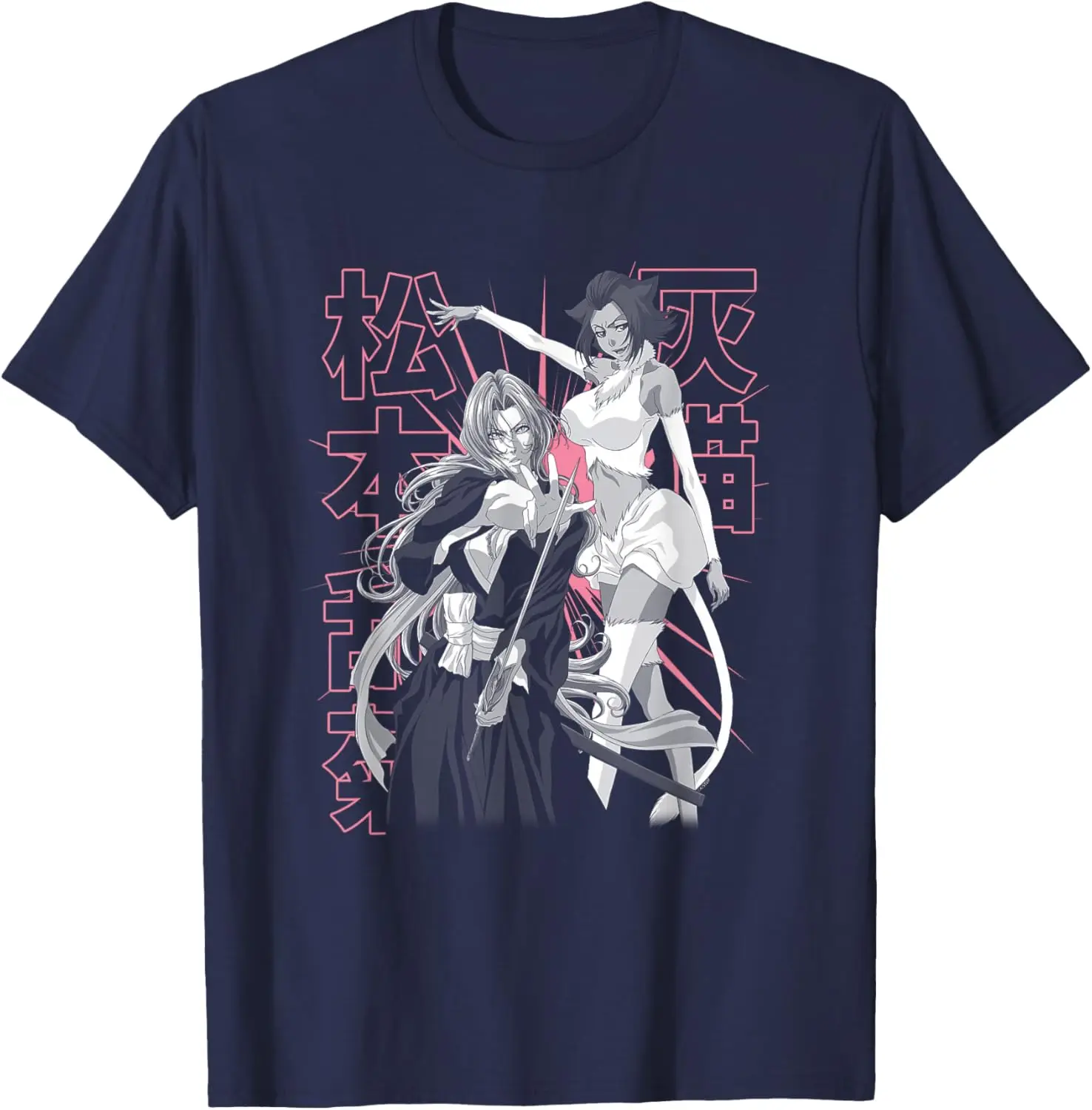 Bleach Rangiku and Haineko Silhouette Pose Anime T-Shirt S-6XL