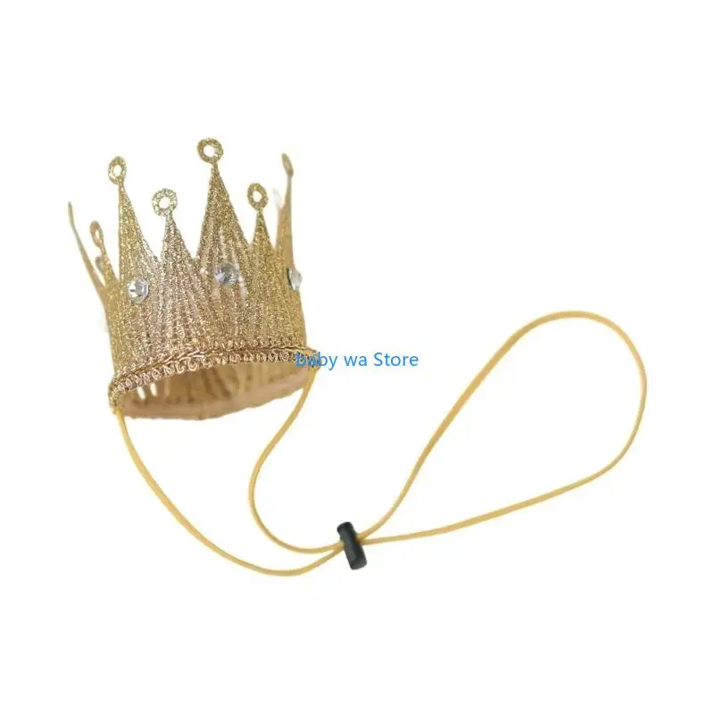 

Shimmering Baby Royal Design Hair Ornament Elastic Comfortable Headwear Lightweight Party Accessory 4XBD