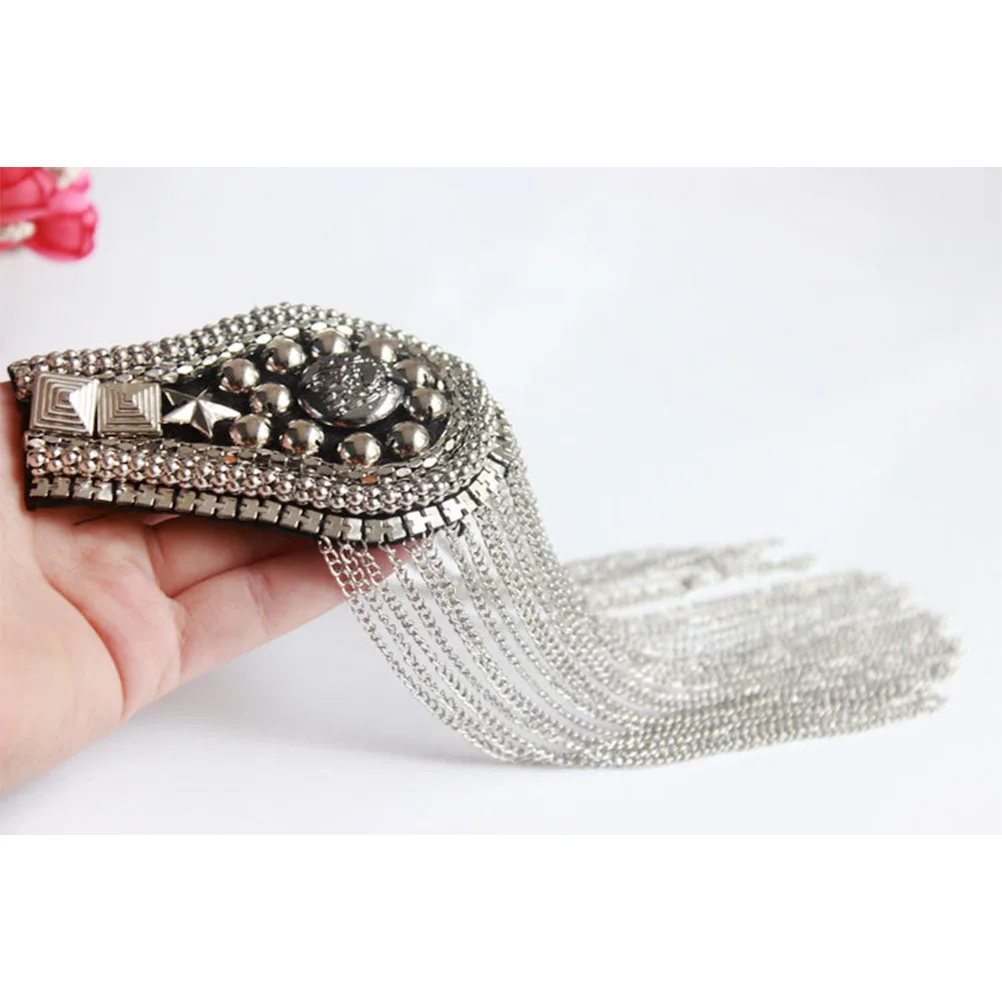 

2pcs Zinc Alloy Tassel Worker Shoulder Board Simple Shoulder Board For Men Women Silver Suits Accessories Bright