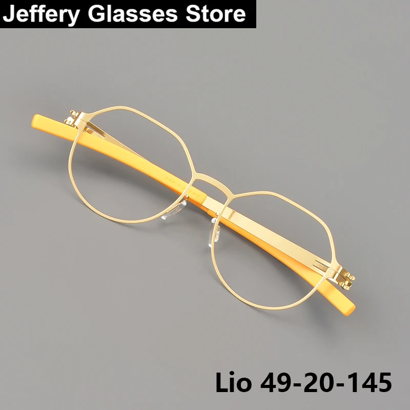 2025 Germany Screwless Men Polygon Glasses Frame Fashion Ultralight Thin Eyeglasses Women Simple Brand Design Eyewear Spectacle