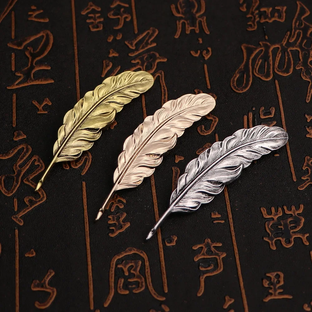 i-Remiel Top Quality Men Simple Glod Feather Brooch Pin for Men\'s Coat Suit Shirt Collar Fashion Clothing and Accessories