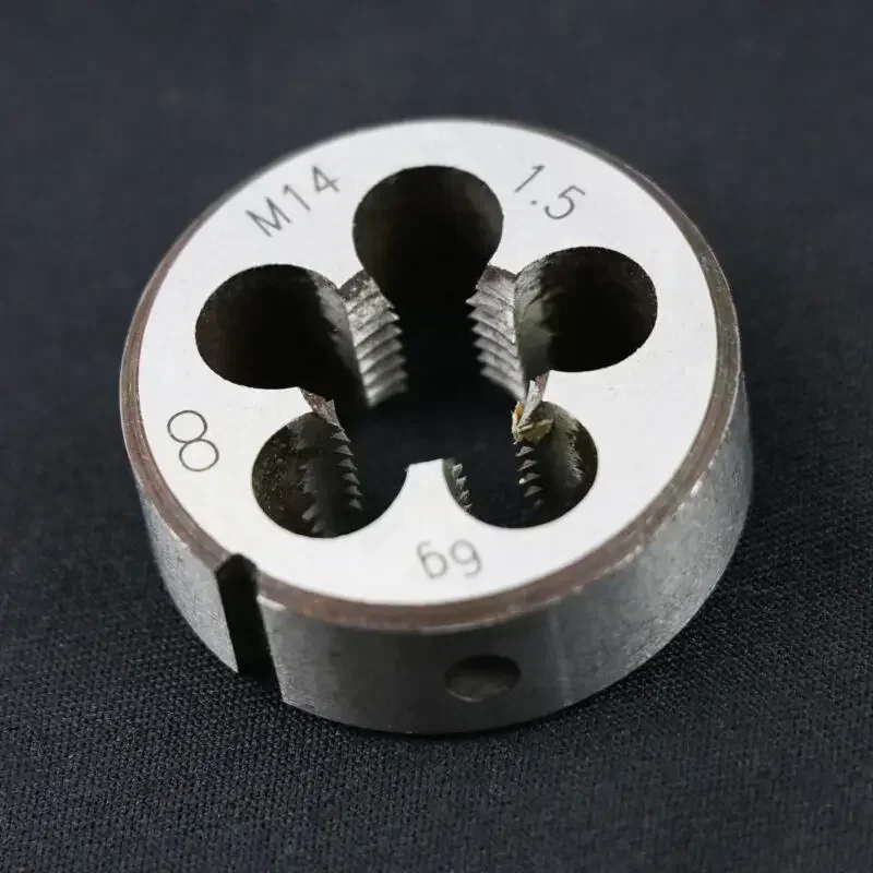 1 buah M14 X 1.5mm ketuk + 1 buah M14 X 1.5mm mati HSS baja kecepatan tinggi metrik Set Die Kit benang tangan kanan kualitas tinggi