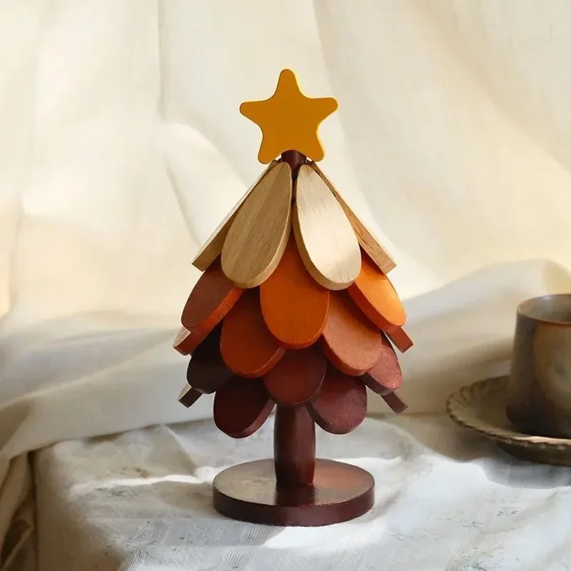 5 Floors Heat-Resistant Home Creative Ornament High-End Tea Cup Pot Mat Christmas Tree Heat Insulation Mat Anti-Scalding