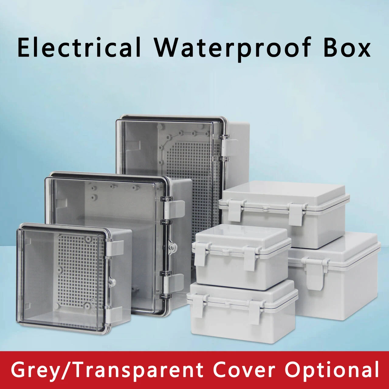 IP66 ABS PC Hinged Plastic Enclosure Waterproof Power Electrical Junction Box Waterproof Outdoor Plastic Box Distribution Box