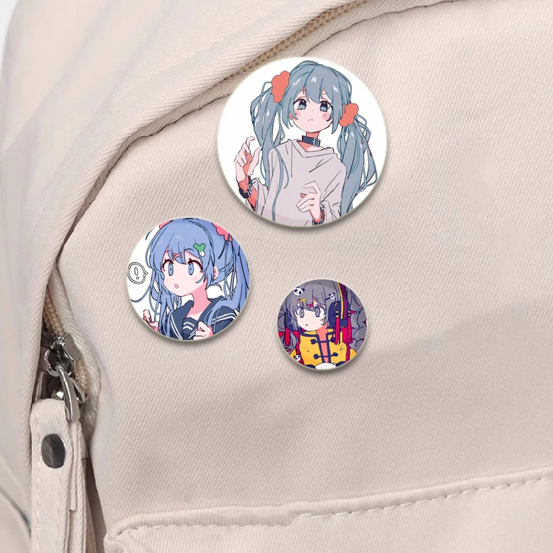 Miku Cute Cartoon Badge Project SEKAI Anime Brooches Cosplay Exquisite Enamel Pins for Backpack Jewelry Accessories Gift