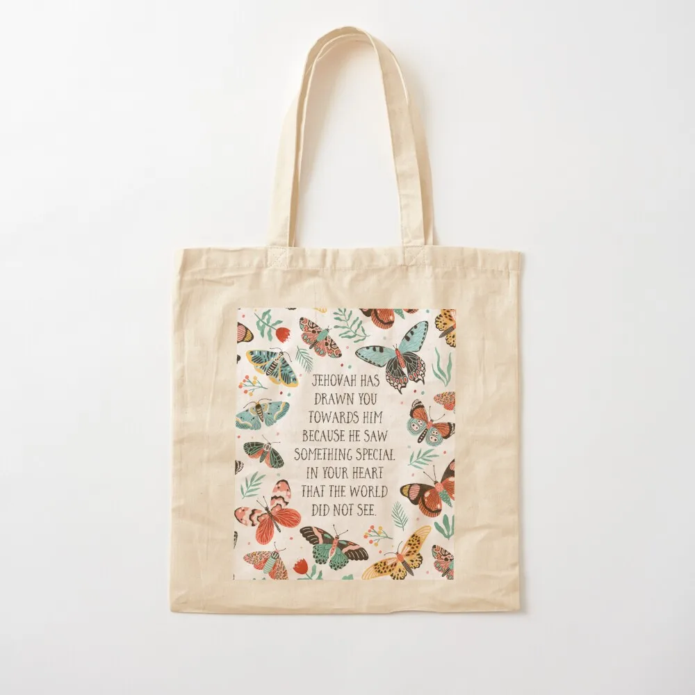 JEHOVAH HAS DRAWN YOU TOWARDS HIM (Butterflies) Tote Bag the tote bag Customizable tote bag female