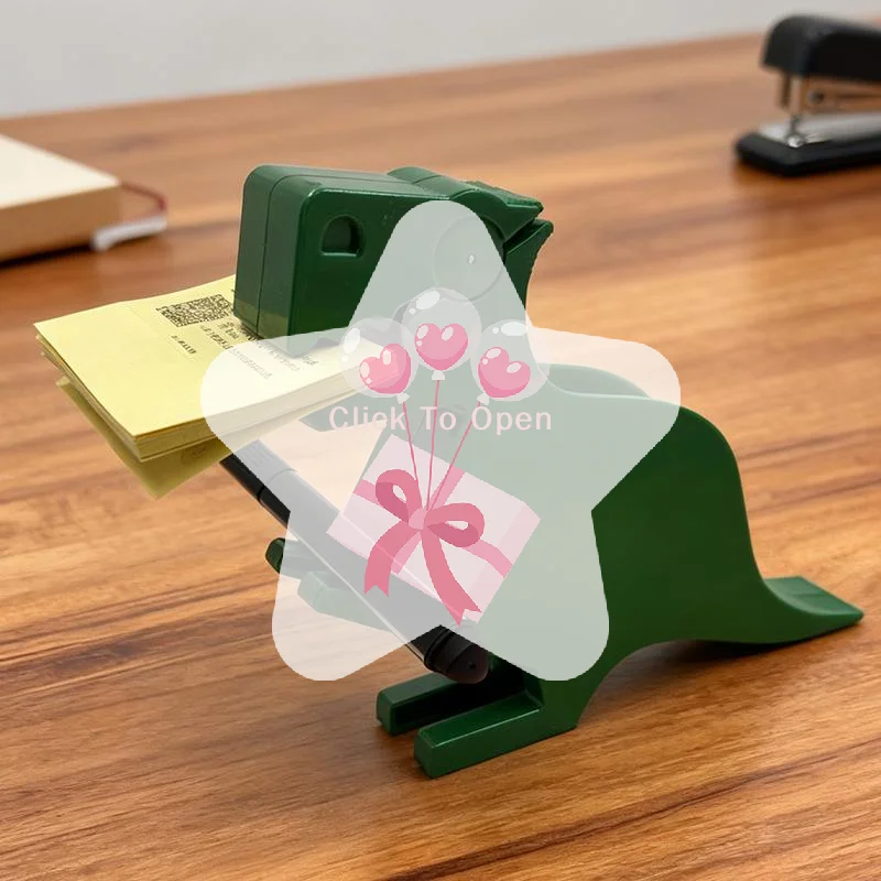 حامل ملاحظات لاصق لسطح المكتب، حامل بطاقات عمل إبداعي على شكل ديناصور أخضر، منظم، ديكور مكتبي ممتع. #1