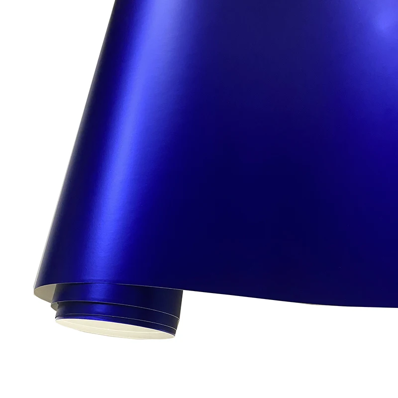 

Премиальная матовая атласная металлическая синяя виниловая пленка, наклейка на автомобиль, наклейка с самоклеющейся пленкой для выпуска воздуха