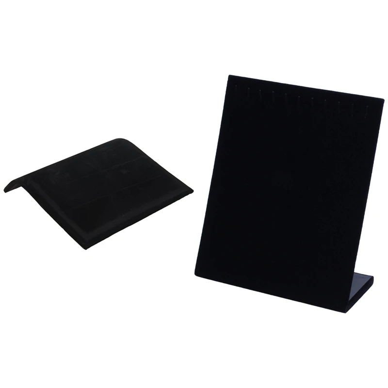 

ABP-2 Pcs Velvet Jewelry Rack Earring Bracelet Necklace Organizer Holder Display, 19 X 19.7 X 3.1Cm & 20 X 10 X 26Cm