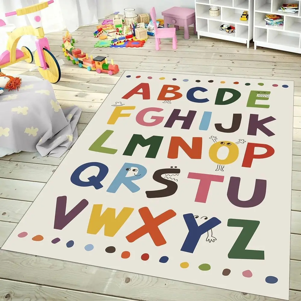 

Kids Area Rugs, 6X8, Educational Learning Alphabet Rug Playroom Puzzle Rugs Suitable for Children's Rooms, Nursery, Classroom, B