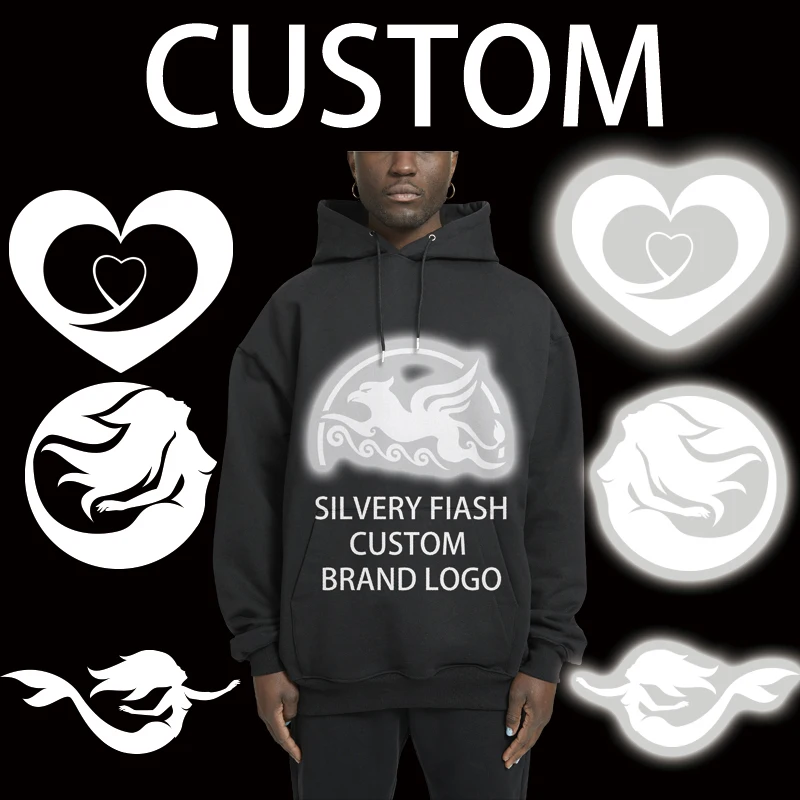 Printing Silver Rainbow Color NEW Fashion Brand logo DIY Iron on Reflective Label Vinyl  Reflective heat transfer  for clothing
