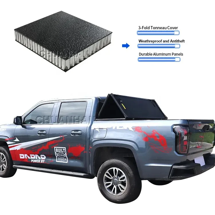 

Pickup Truck Cover Hard Aluminum Alloy Folding Truck Bed Tonneau Cover for mitsubishi Triton L200
