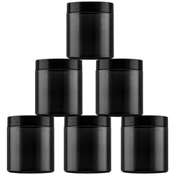 12Pcs 250ml Black Plastic Jar Empty Cosmetic Face Cream Refillable Bottle Travel Pot Storage Containers For Dried Fruit Candy