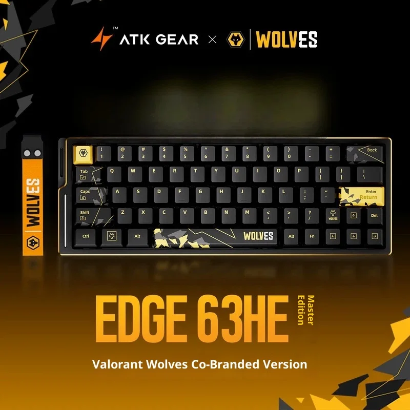 Master Edition AtkxWol/Lev Edge60/63he Gaming Keyboard Magnetic Switch Co-Branded With Wolves Team Office Computer Peripherals