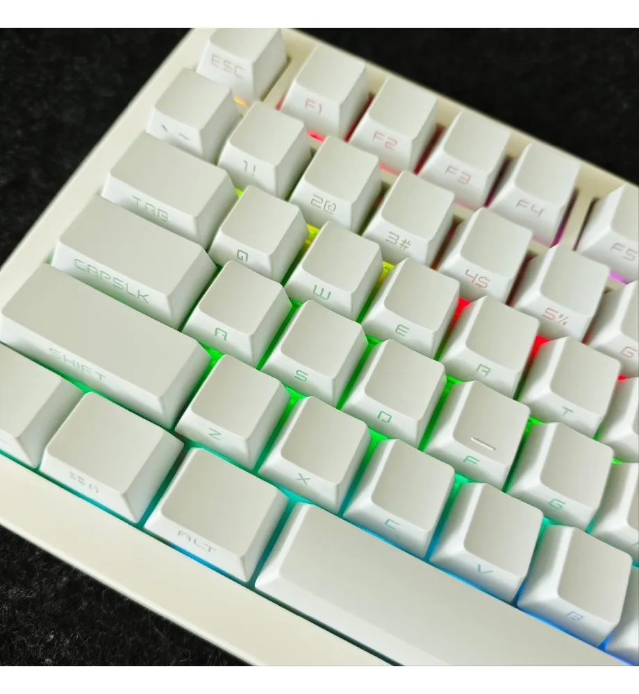 Solid color white side engraving 133 key box small full set of PBT material O E M height side engraving
