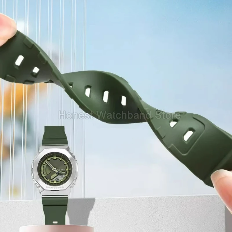16 مللي متر واجهة الإفراج السريع تصميم حزام ساعة نسائية ل كاسيو G-SHOCK مثمنة البلوط GM-S2100 سوار ساعة الراتنج دائم