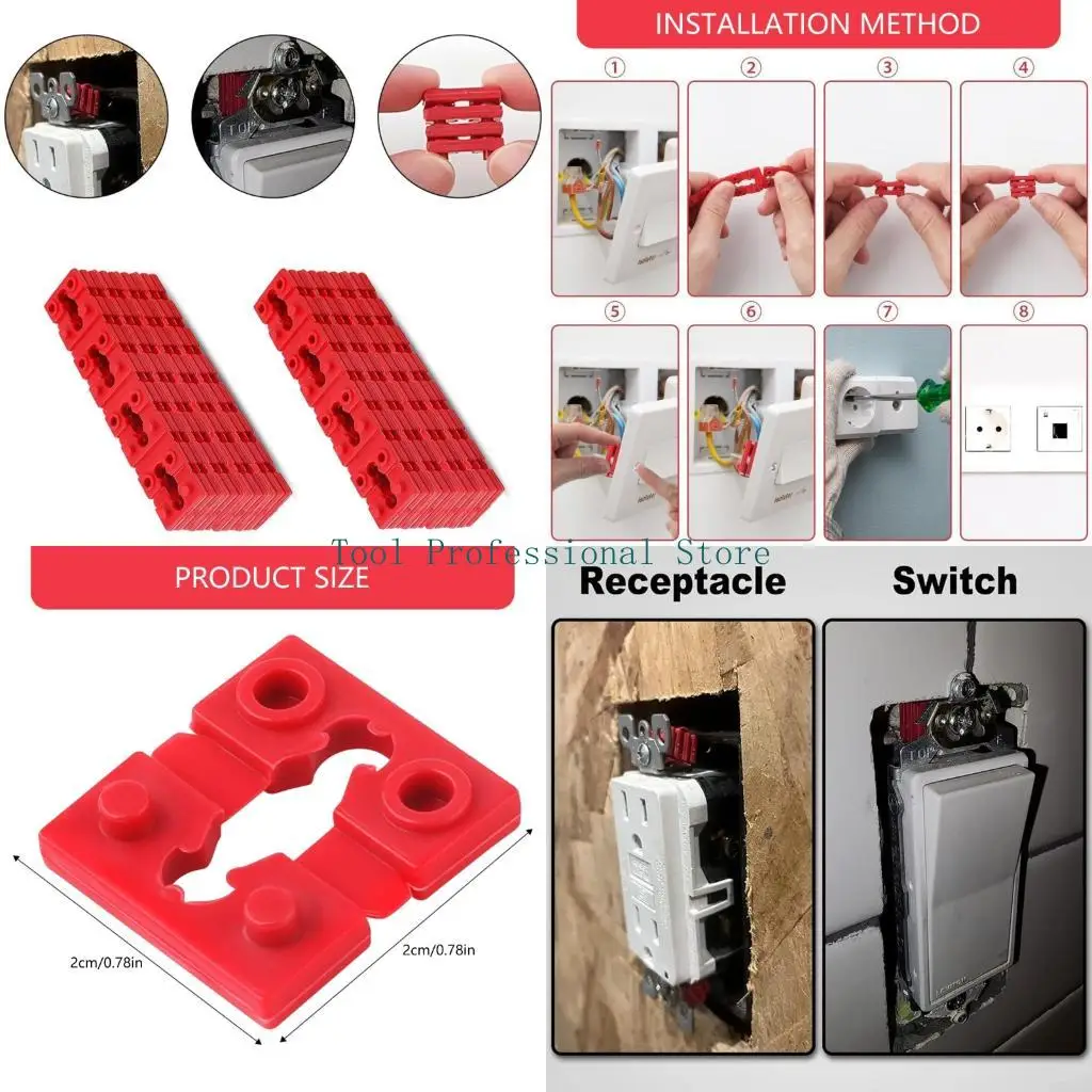 57QF 48pcs Plastic Outlet Shims Insulating Spacers Safe & Easy Installation Insulating Socket Spacers for Electrical Socket