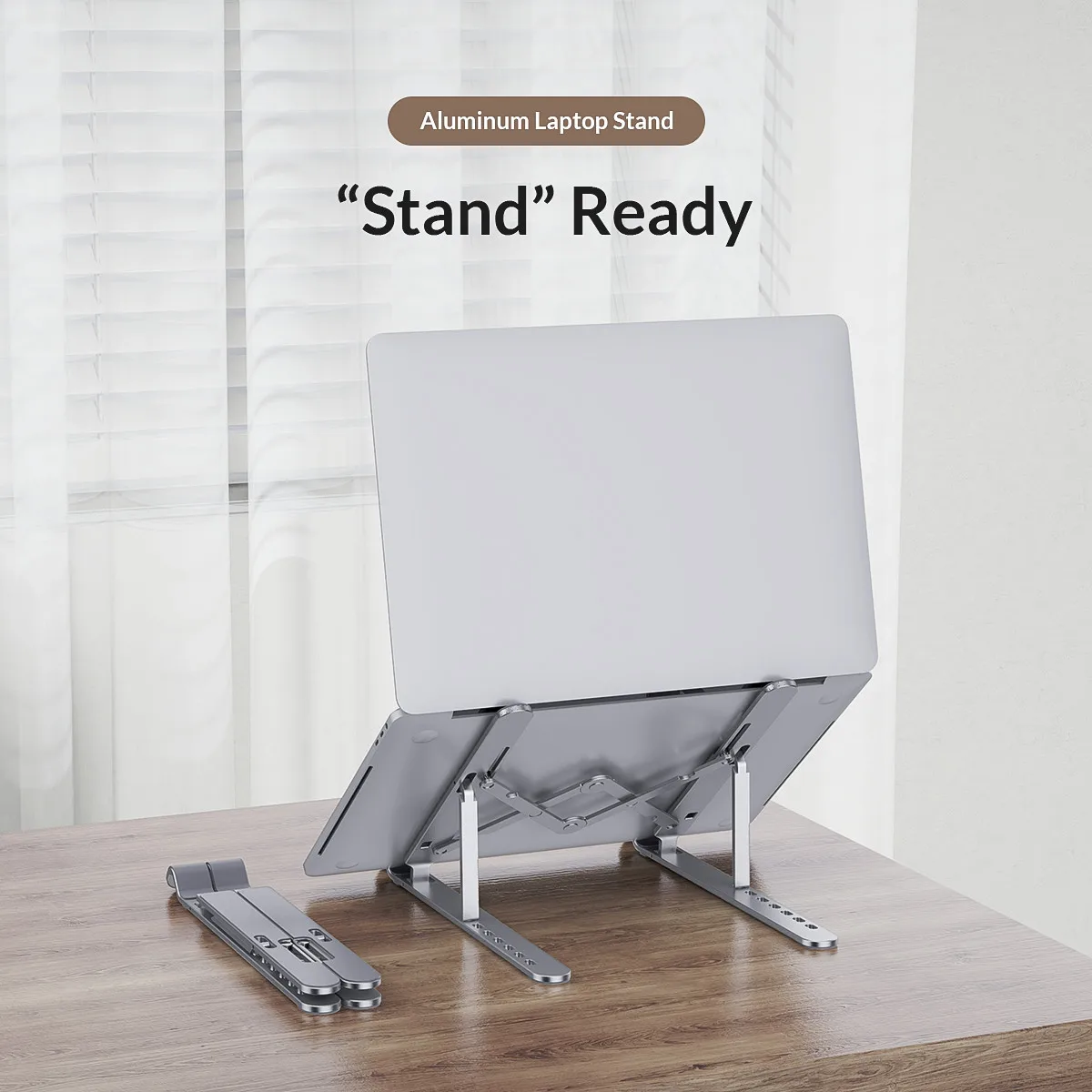 

Aluminum Adjustable Laptop Stand Holder Riser Foldable Notebook Stand Portable Computer Stand 7 Angles for MacBook Tablets