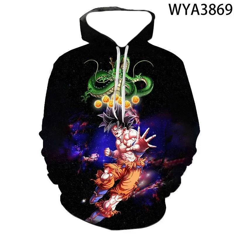 

2025 new anime dragon ball hooded sweater Kids/AdultsY2K street fashion casual quick-drying oversized top
