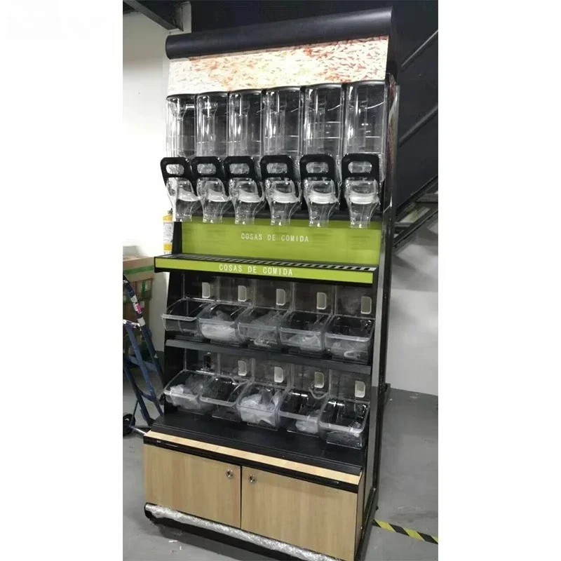 &Supermarket Bulk Food Display Gondola Shelf Candy Display Rack with Scoop Bins