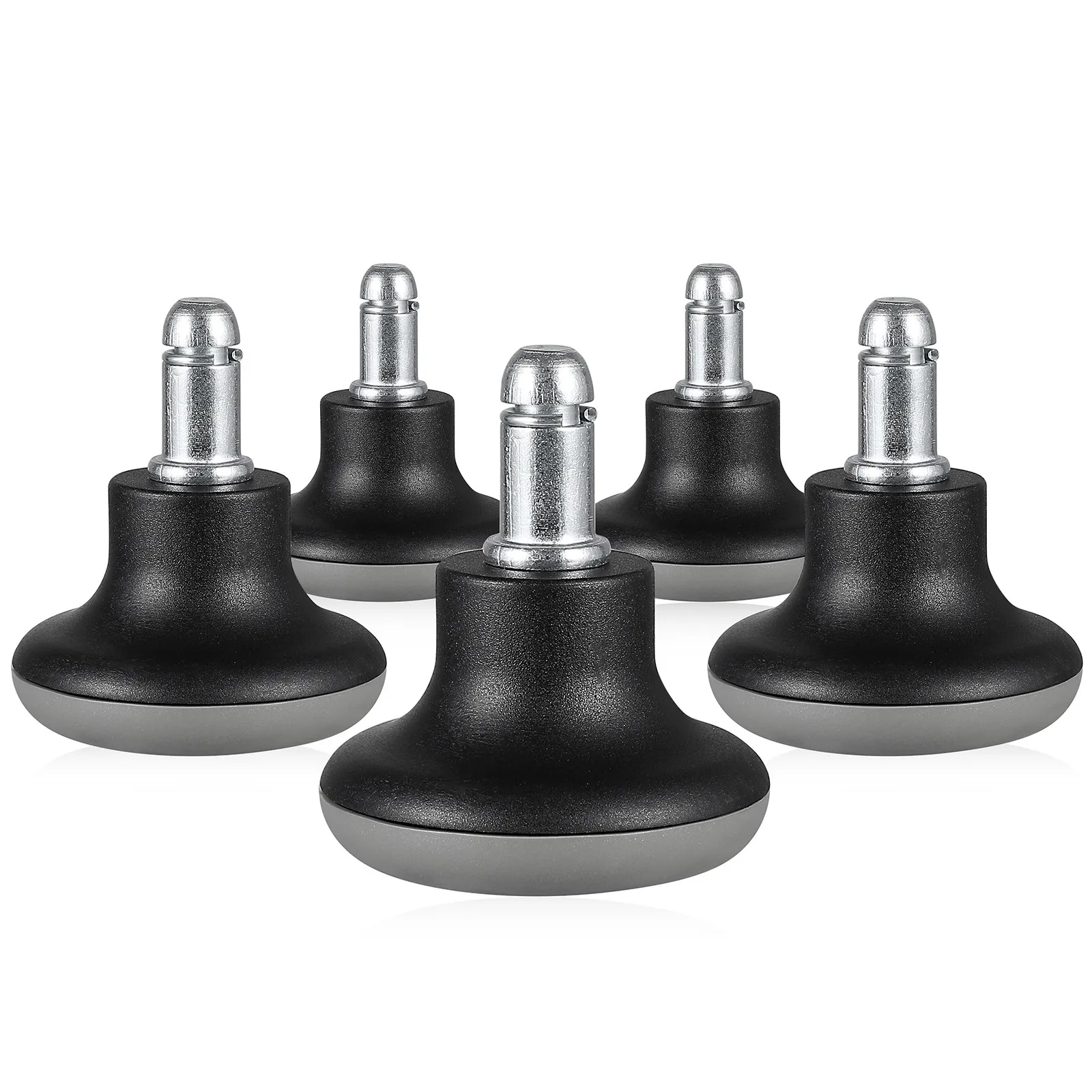 5Pcs Office Chair Casters Fixed PU Replacement Wheels Stable Carpet Computer Chair Wheels Glides Universal Standard Size