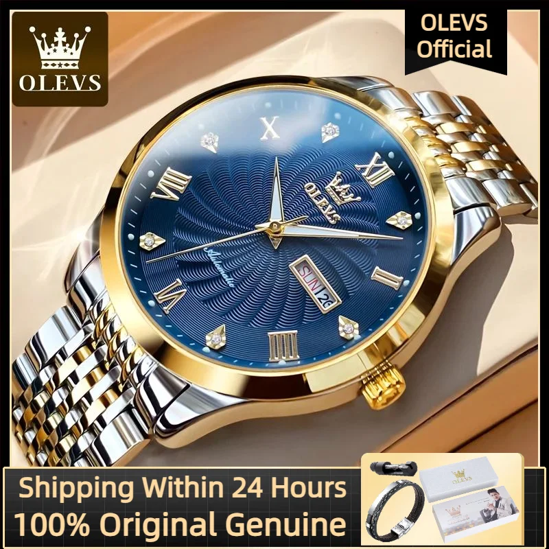 OLEVS 6630 Men's Watch Original Men's Automatic Mechanical Watch Business Waterproof Date Week Roman dial Luxury brand Men Watch