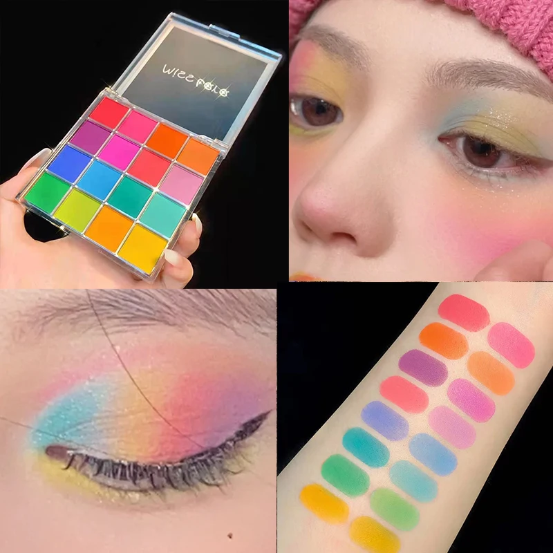 2 Types 16 Colors Colorful Eyes Shadow Paleta Nude Shiny Eyeshadow Palette Shimmer Matte Long Lasting Waterproof Eye Pigment