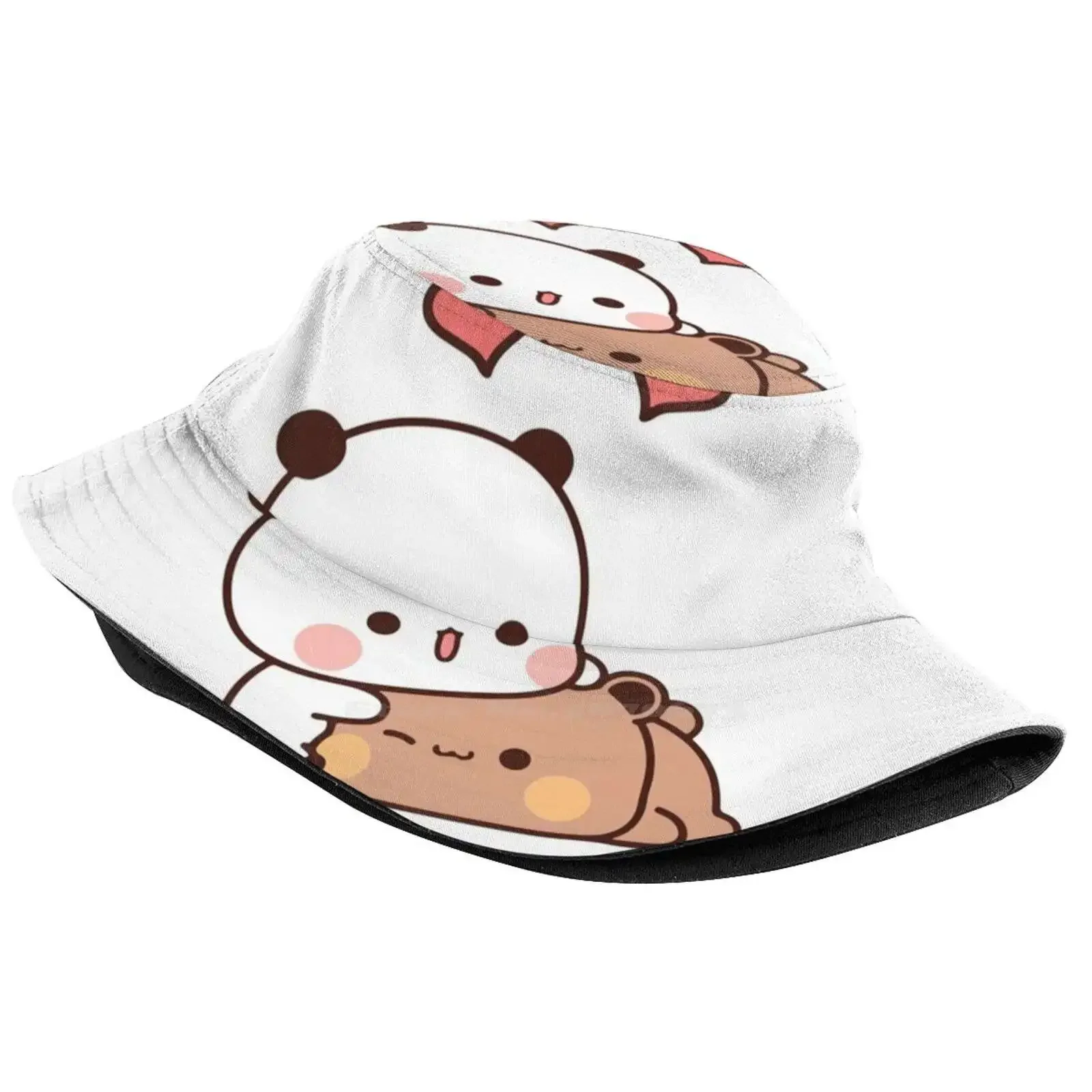 Hugs Love | Panda Bear Unisex Summer Outdoor Sunscreen Hat Cap Bubu Dudu Bubu And Dudu Cuddle Animals Funny Bears