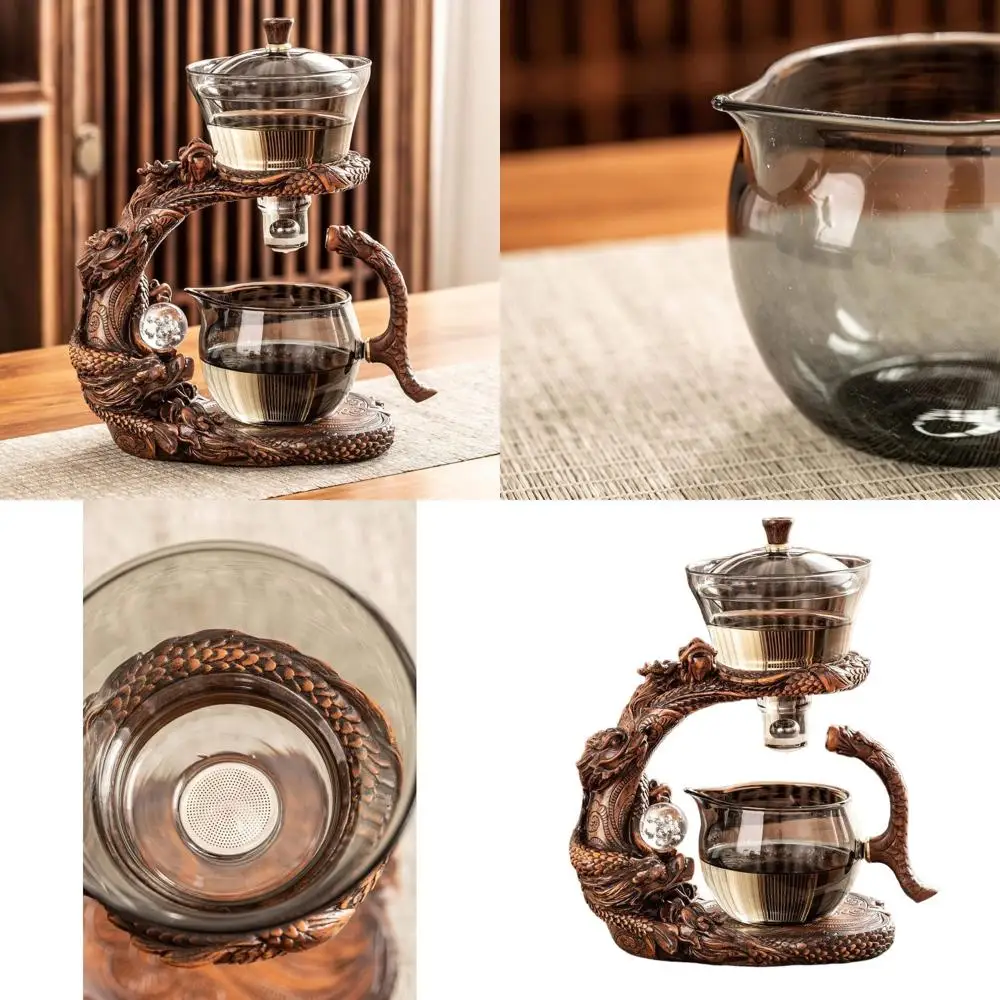 

Полуавтоматический чайный сервиз «Дракон» с заварочным чайником из грецкого ореха