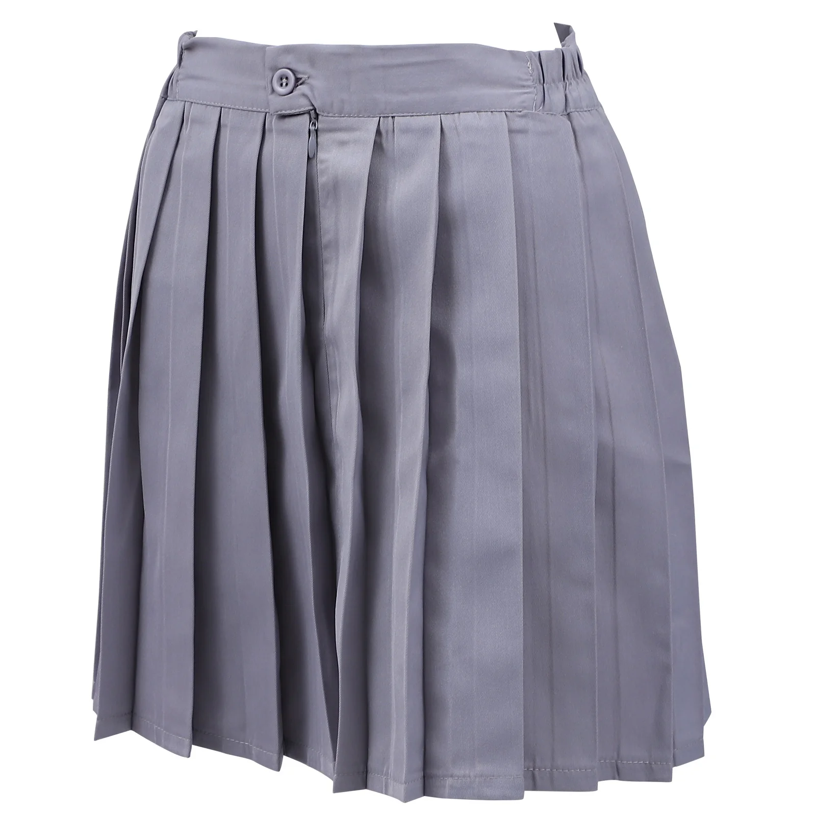 تنورة مطوية للفتيات بخصر عالٍ على شكل حرف A من الألياف اللدنة بلون سادة لحفلات التخرج والمدرسة فستان موحد تنورة مطوية