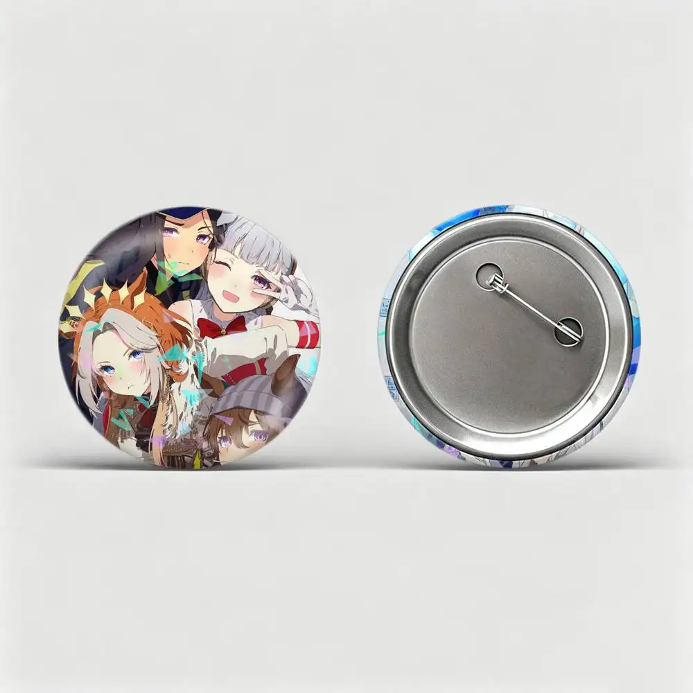 Anime Umamusume Pretty Derby Custom Tinplate Round Button Badges Pins Brooches for Clothes Backpack