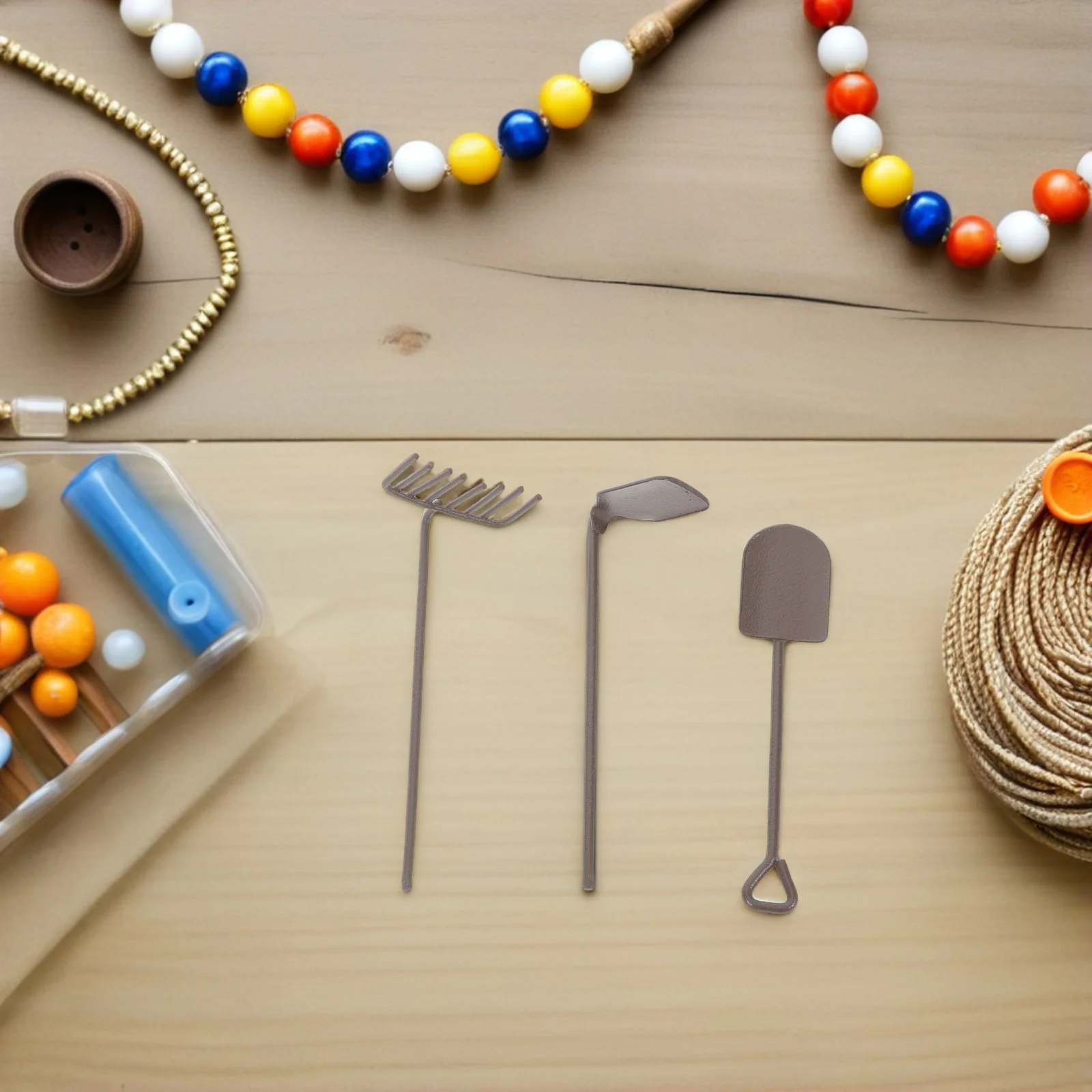 

8Pcs Mini Garden Tools Kit for Fairy Garden Decor Bonsai Plant Pot Arrangement Miniature Wheelbarrow Shovel Hoe Hand Tool Set