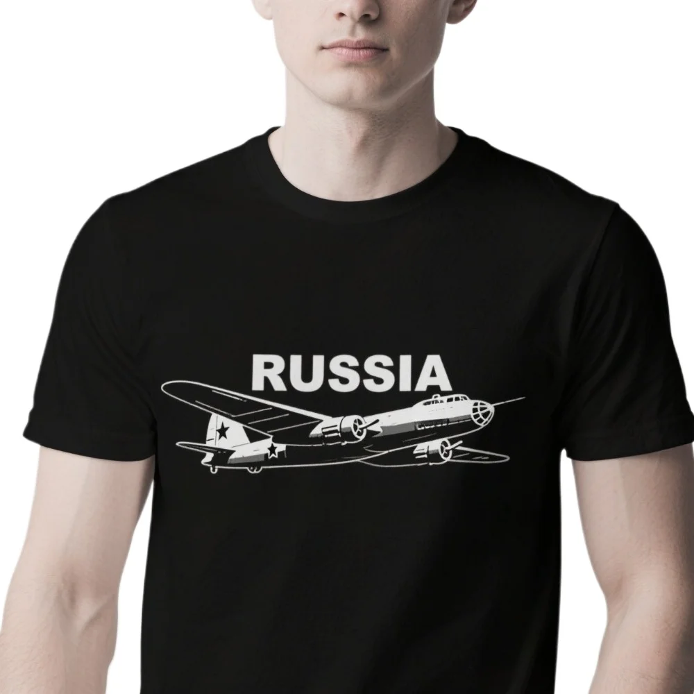 

Russia Tu-95 Bear, Soviet Union Bomber Airplane Men's T Shirt Short Sleeve Casual 100% Cotton Men T Shirt