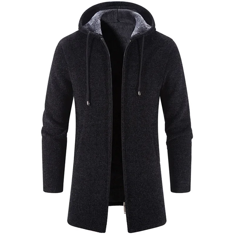 Men\'s Versatile Knitted Cardigan, Plush Coat, Trendy, Versatile, Autumn and Winter