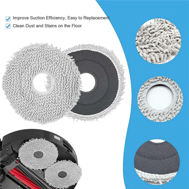 A93E-2 Set For Roborock Qrevo Master Vacuum Cleaner Main Side Brush HEPA Filter Mop Cloth Dust Bags Replacement Parts