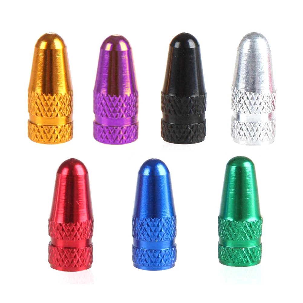 

4pcs Aluminum Alloy Tire Valve Caps For Road Bike Mountain Bicycle Dust Covers Anti-Rust Decorative Lightweight Replacement