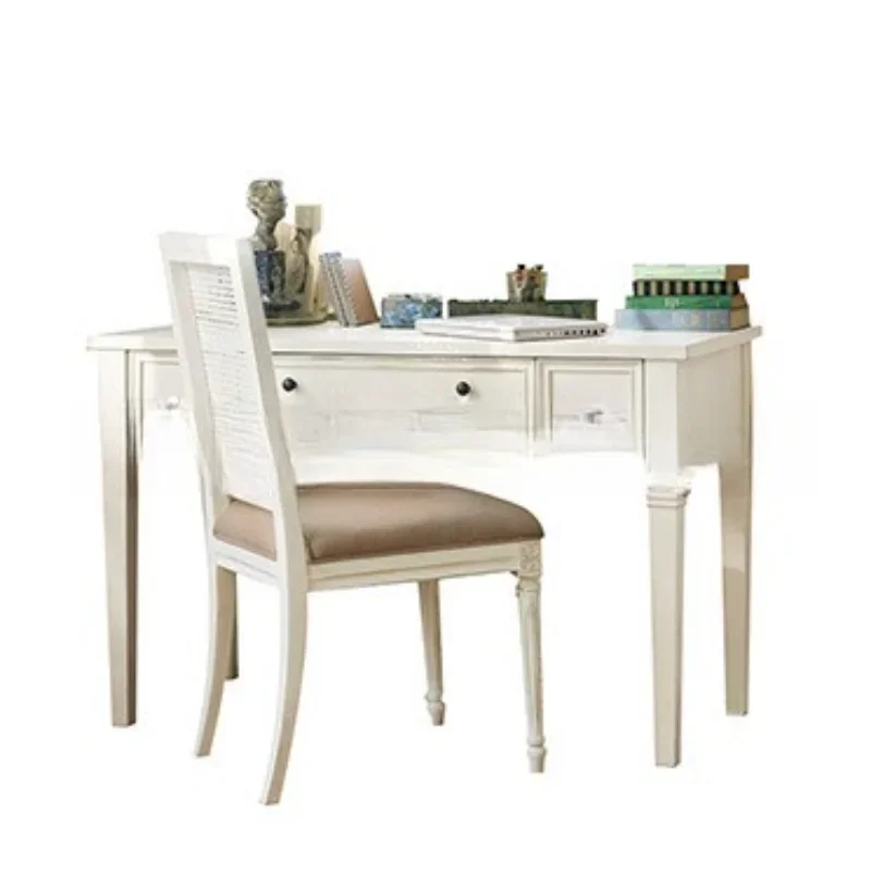 

American solid wood desk furniture simple modern log oak with drawers student study table