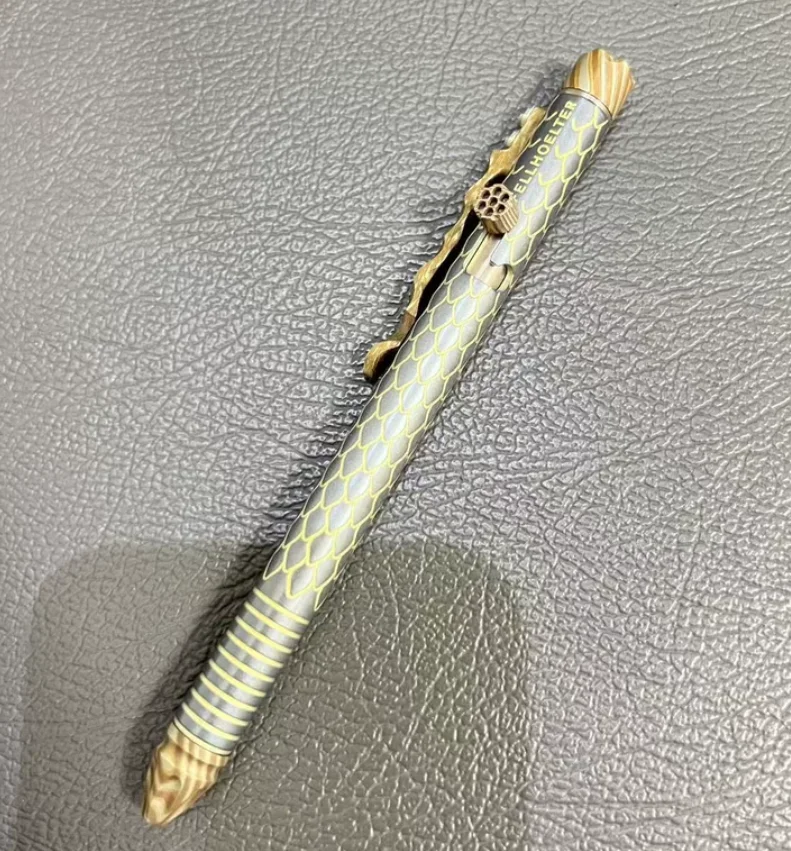 Used EDC FH Tactical Pen mokume Fish Head Morning Language Pen Body fitget decompression toy