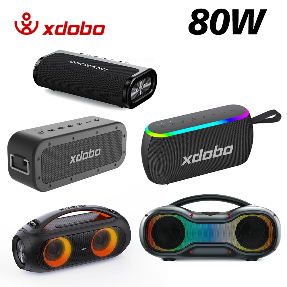 XDOBO Outdoor Speaker Wireless 80W Subwoofer Heavy Bass Home Theater TV Camping Riding Hiking Party Car Motorcycle Music Player