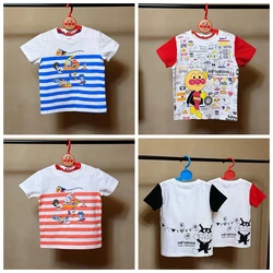 Summer Cartoon Anpanman Print Kid Short Sleeve T Shirts Children Baby Boy Girl Top Cotton Clothes Toddler Tee Shirt Size  90-140