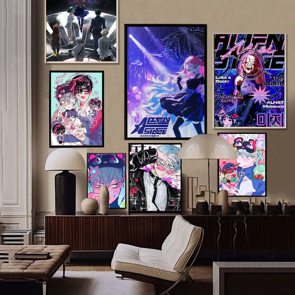 Anime A-Alien S-Stage Vintage Posters Sticky Retro Kraft Paper Sticker DIY Room Bar Cafe Kawaii Room Decor