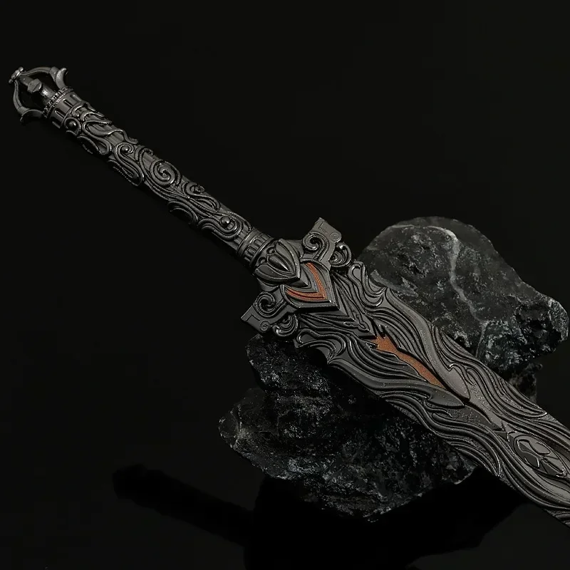 22 cm/8.66in Perfect World Anime Perifere Wapen Model Metalen Huangtian Keizer Zwaard Samurai Mes Collectible Artefact ToyGift