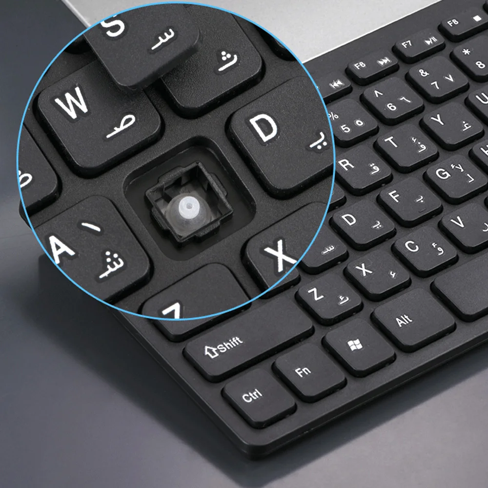 2024 حار 78 مفاتيح لوحة المفاتيح العربية ماوس لاسلكي للعبة مشغل الكمبيوتر التلفزيون لوحة المفاتيح العربية ومجموعة الماوس لوحة المفاتيح الألعاب دروبشيبينغ