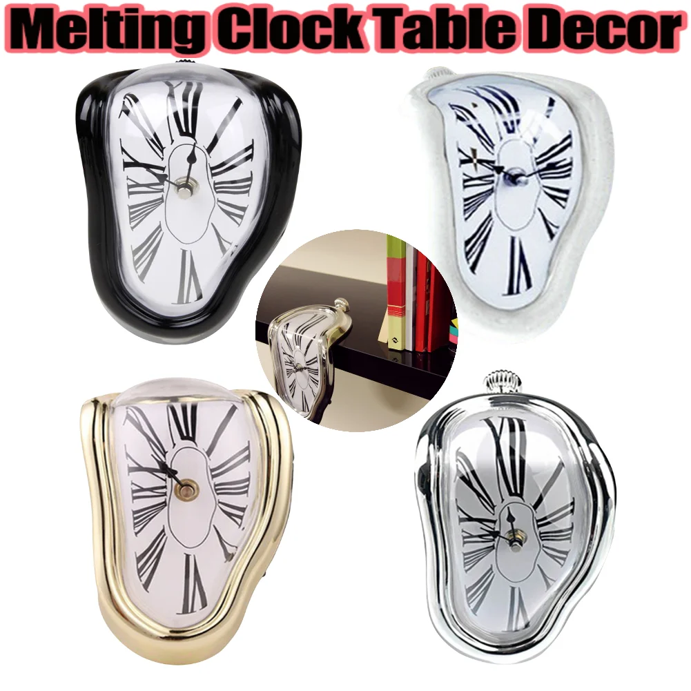 Creative Melting Clock Table Decor Vintage Surrealist Design Ideal Gift for Home and Art Enthusiasts