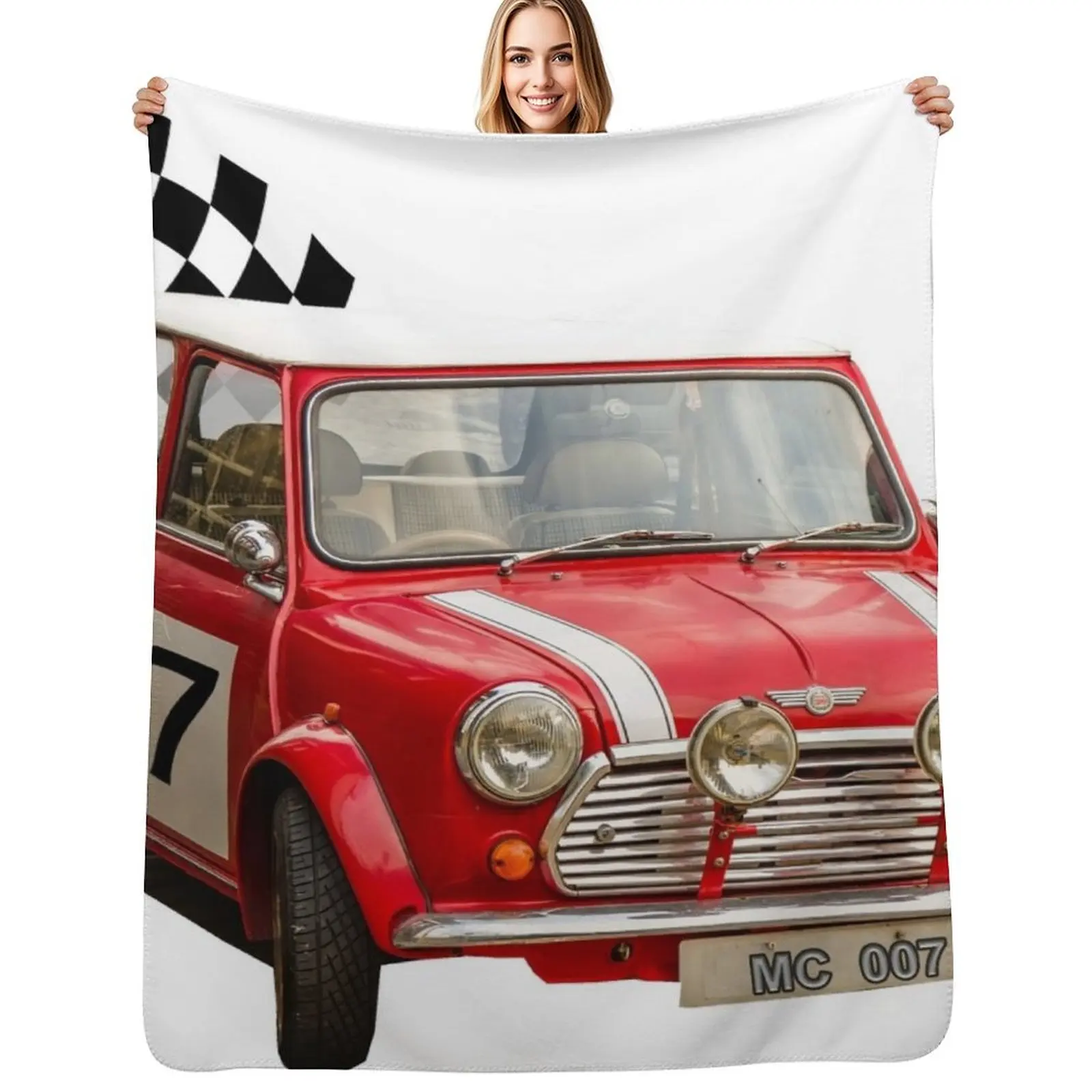 

Retro rally car Throw Blanket Bed Beach for babies Heavy Blankets