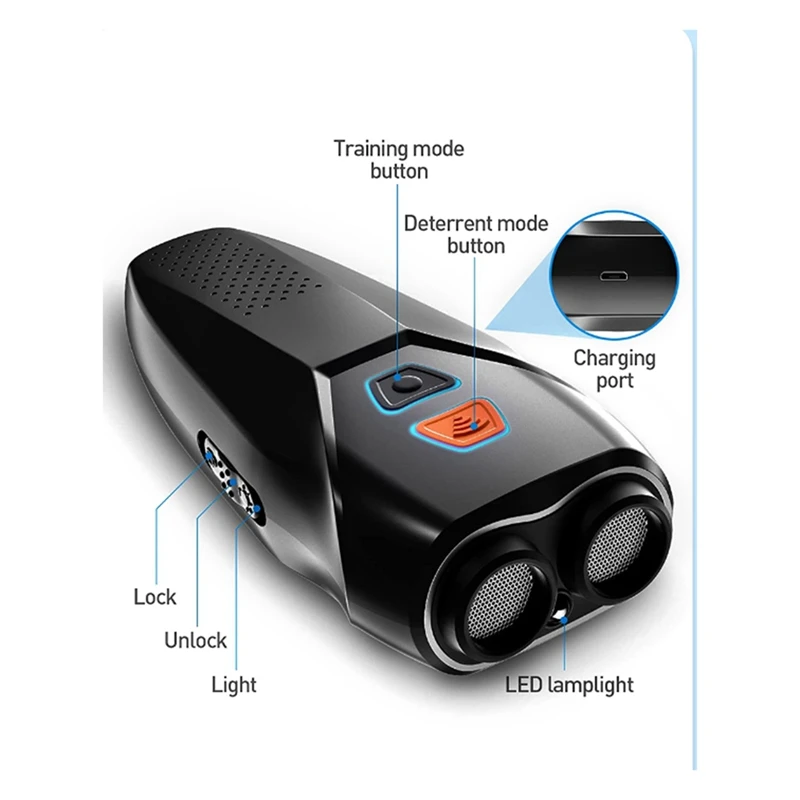 T82C Hot Sale-2X Ultrasonic Dog Repeller การฝึกอบรม LED Bark หยุดสุนัขอุปกรณ์ยับยั้งสัตว์เลี้ยงสุนัข Bark หยุด Control Repellent + แฟลช