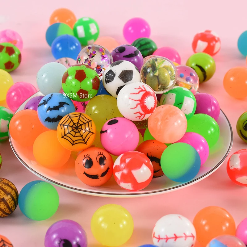 10/20Pcs Bouncy Ball ของเล่นเด็กวันเกิด Party Favors ของขวัญสําหรับผู้เข้าพัก 25 มม.ยาง Bouncing Ball Pinata Goody Bag Fillers รางวัล