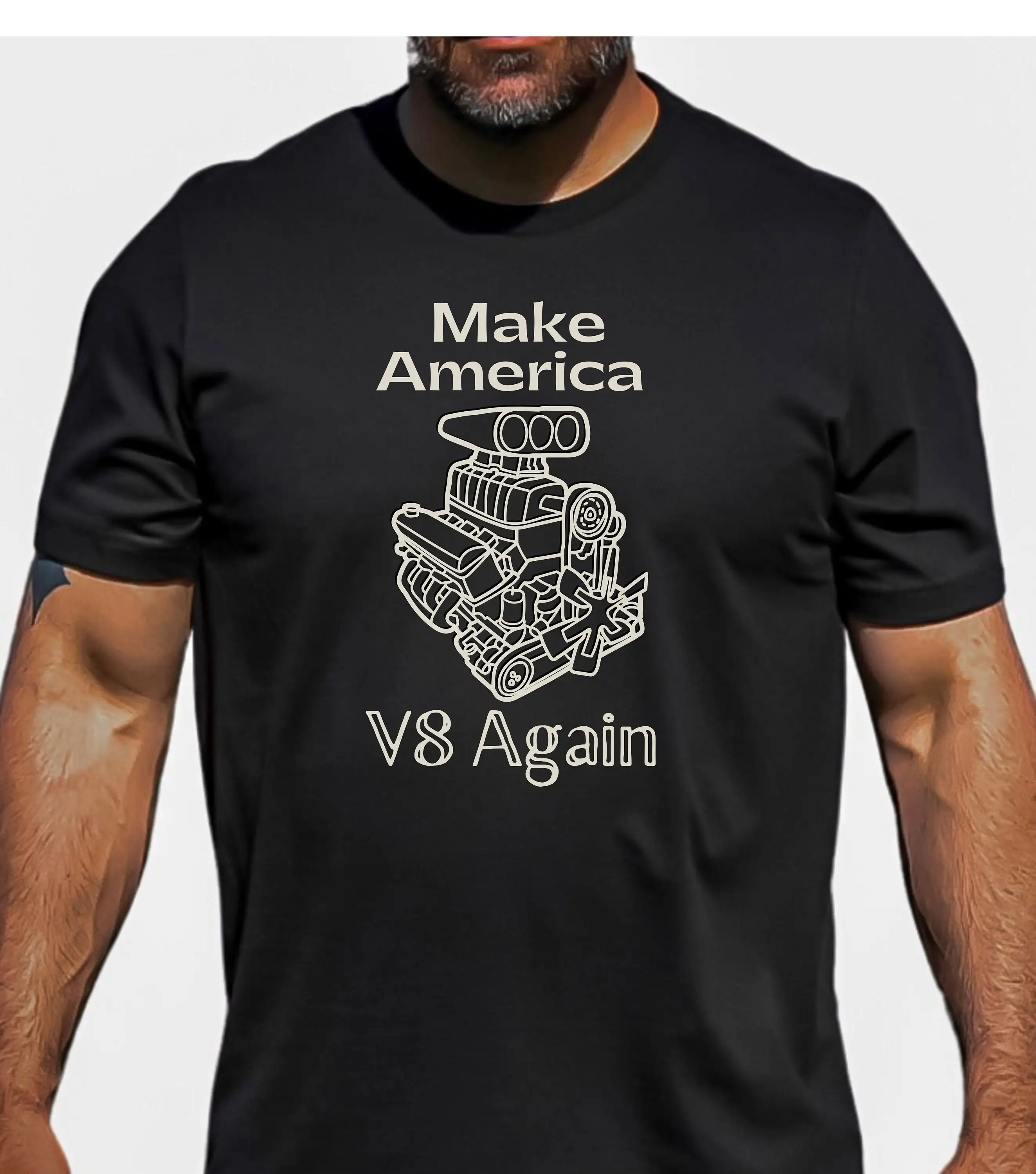 Make America V8 Again T Shirt Hot Rod Car Show Engine Block Rusty Ratrod Merica Yeehaw Hotrod American Made Mud Monster Truck