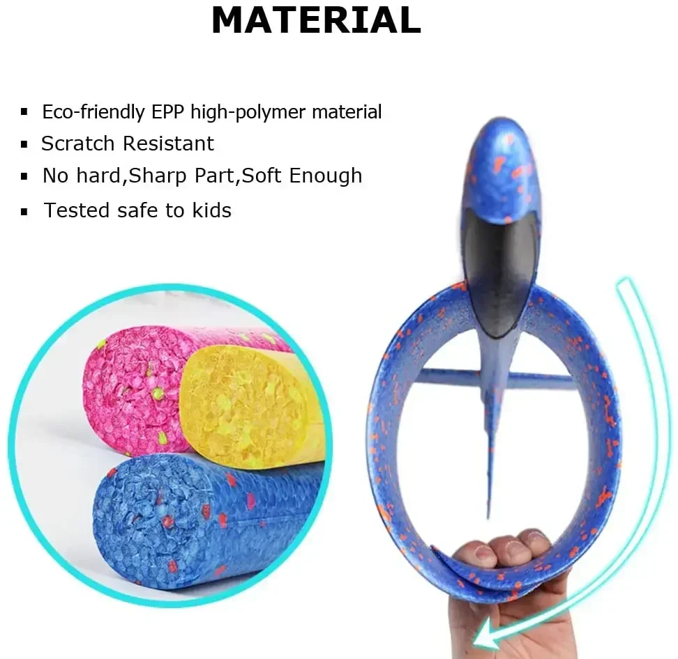 

Large Hand Throw Plane 2 Flight Modes Foam Airplane Flying Glider Toy Outdoor Game Aircraft Model Party Toys for Kids Boys Gifts